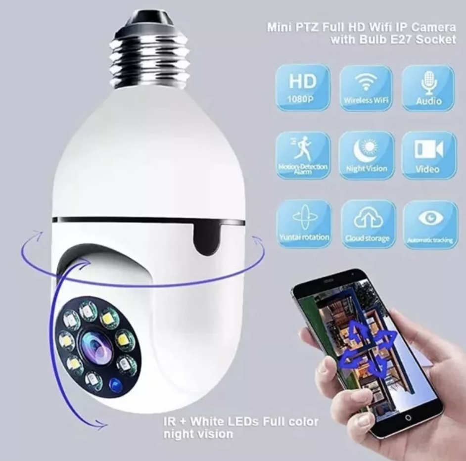 Miniatura 4 de Cámara Bombillo De Seguridad 360° Girato